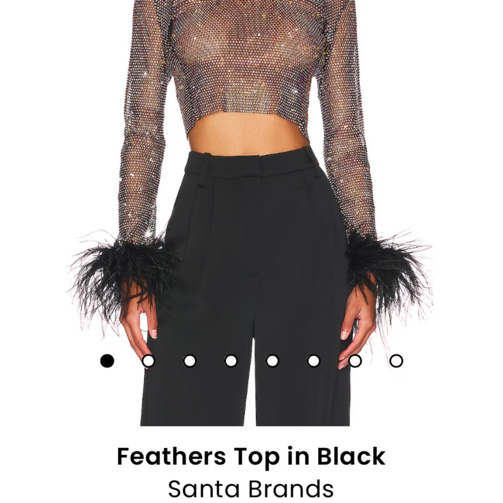 Santa brands feathers top in black